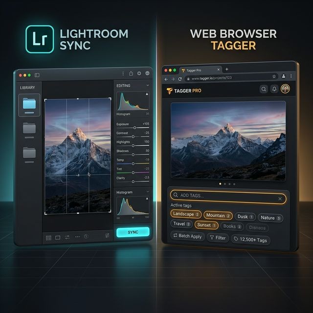 Sleek minimal 3D illustration comparing a desktop software interface against a fast web browser tool